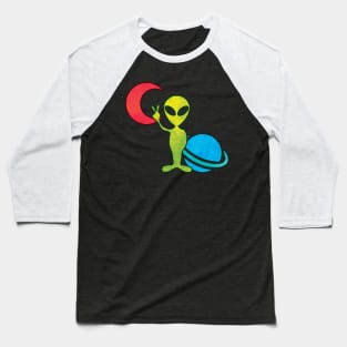 Alien in Outer Space Baseball T-Shirt